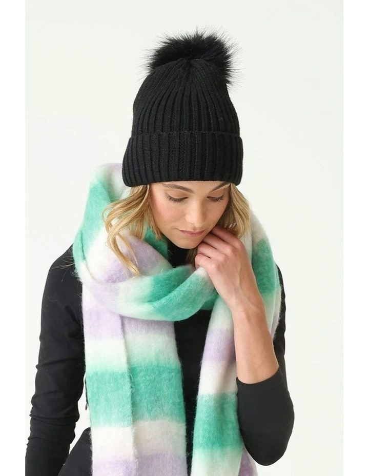 Valentine Wool Blend Beanie in Black image 6
