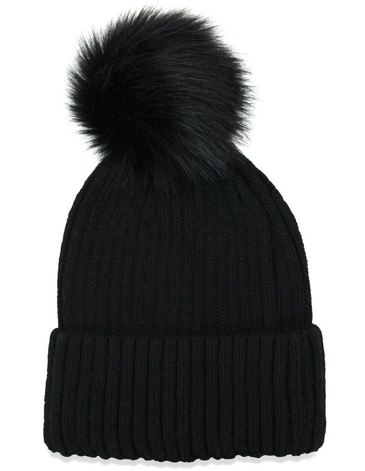 Valentine Wool Blend Beanie in Black image 6