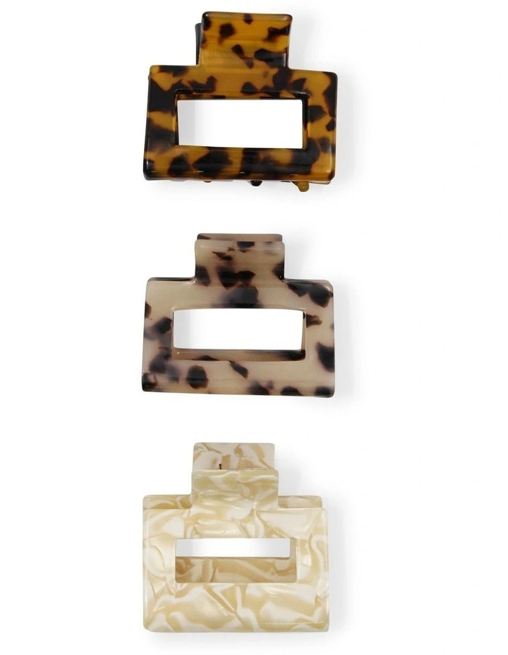 Melina Hair Claw Set in Shell Mix image 1