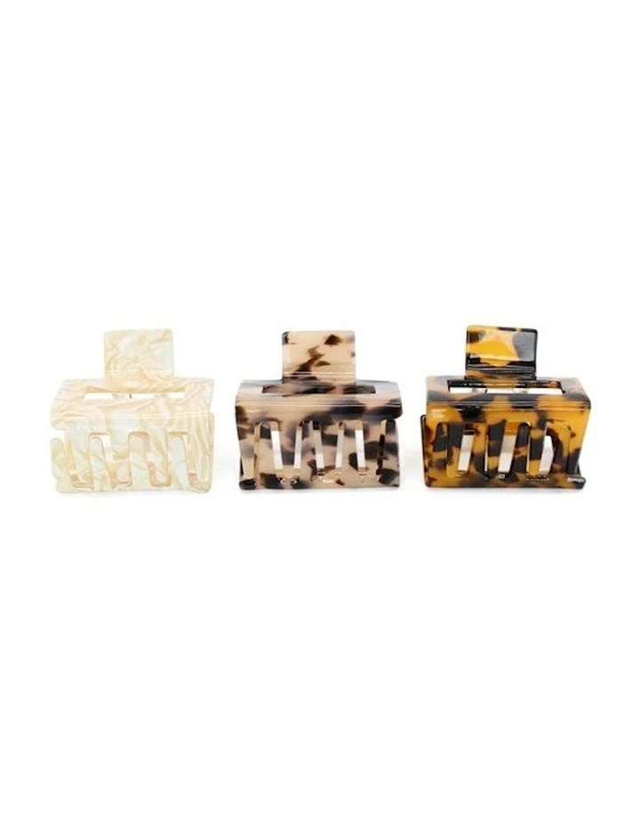 Melina Hair Claw Set in Shell Mix image 3