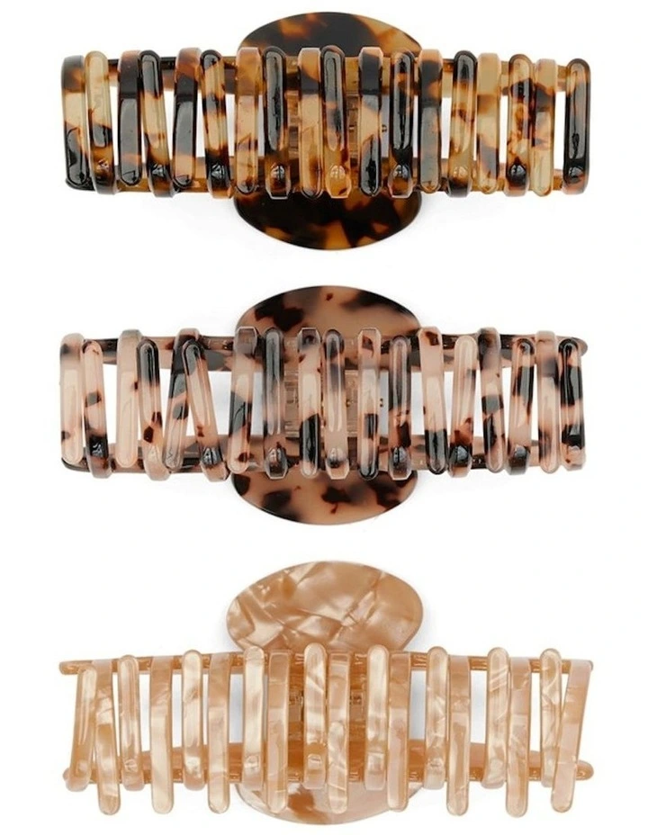 Jazlyn Hair Claw Set in Brown Mix image 2