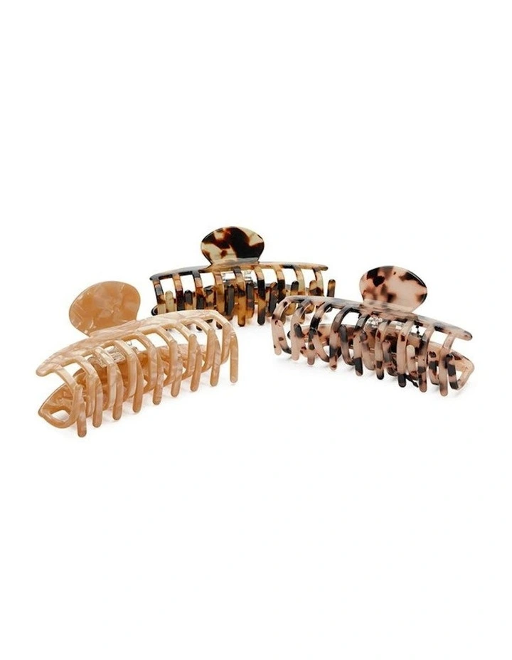Jazlyn Hair Claw Set in Brown Mix image 3
