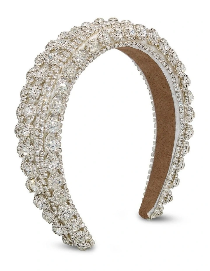 Avah Headband in White/Silver image 1