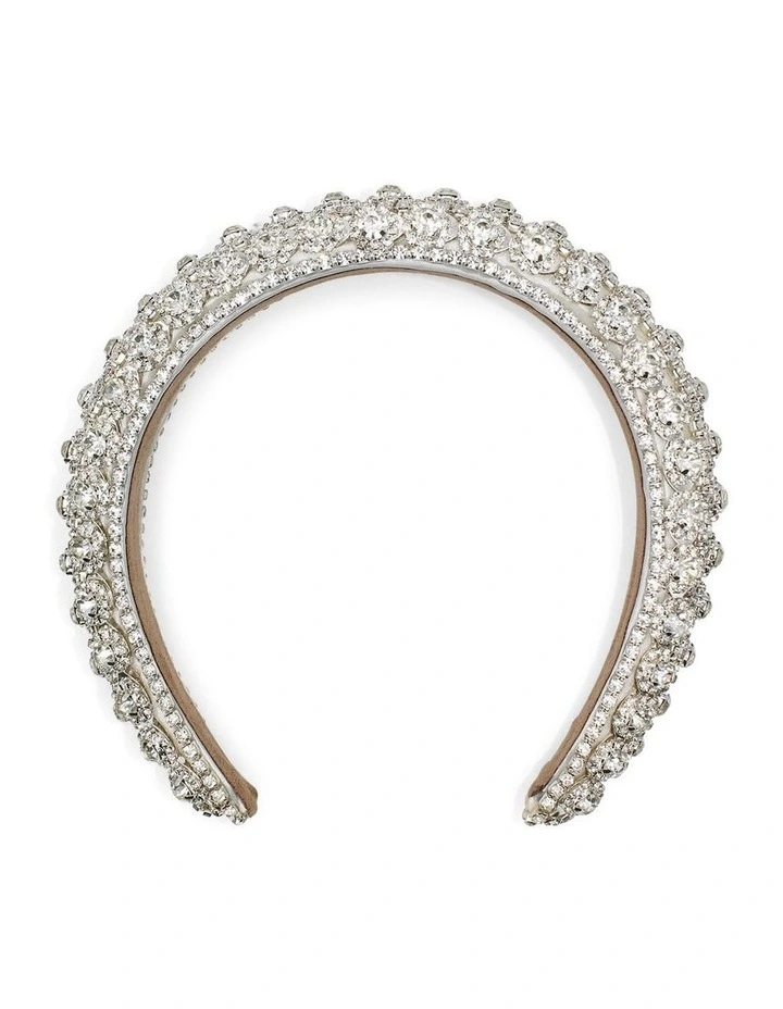 Avah Headband in White/Silver image 4