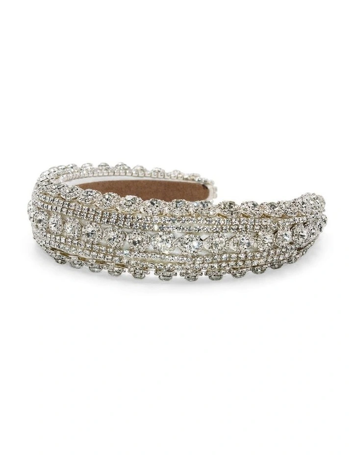 Avah Headband in White/Silver image 5