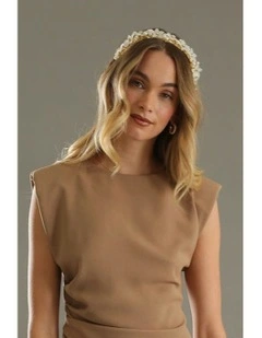 Fleur Headband in Gold/Pearl