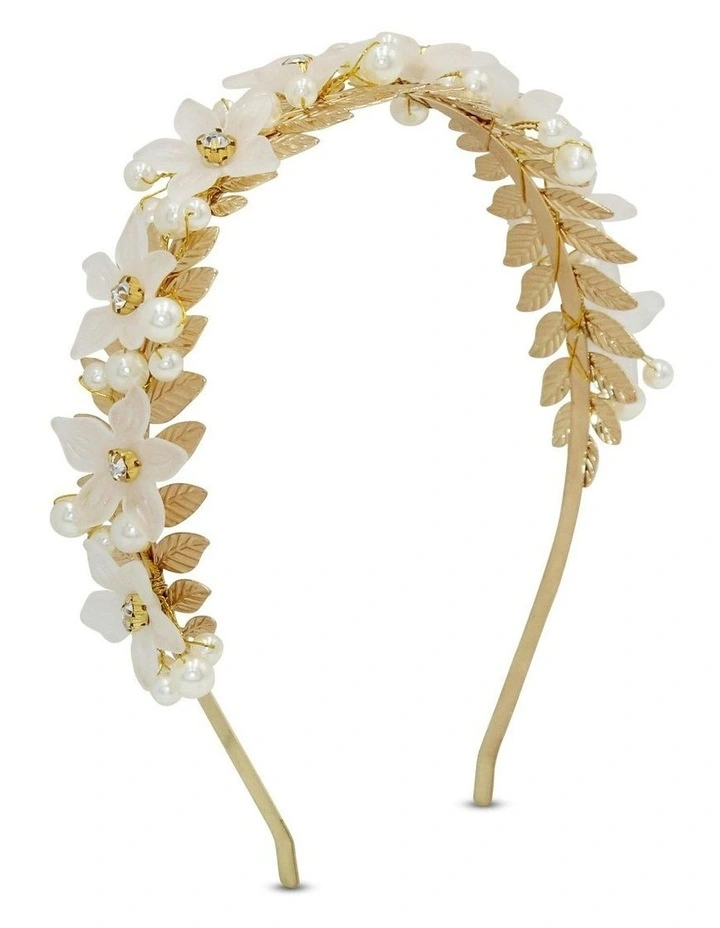 Fleur Headband in Gold/Pearl image 1