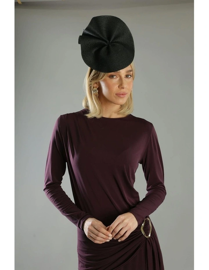Zaria Fascinator in Black image 2
