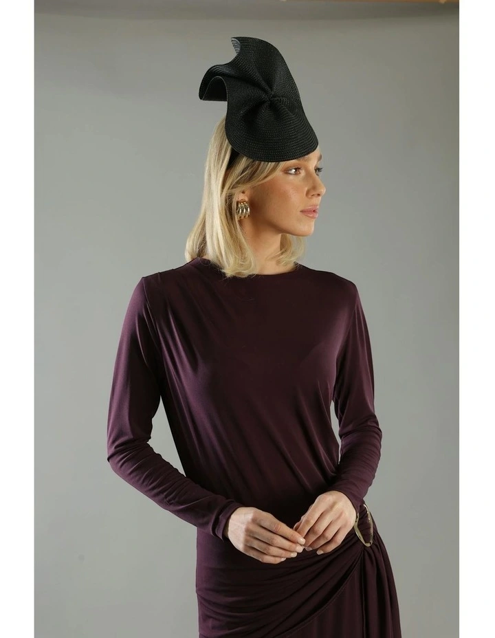 Zaria Fascinator in Black image 4