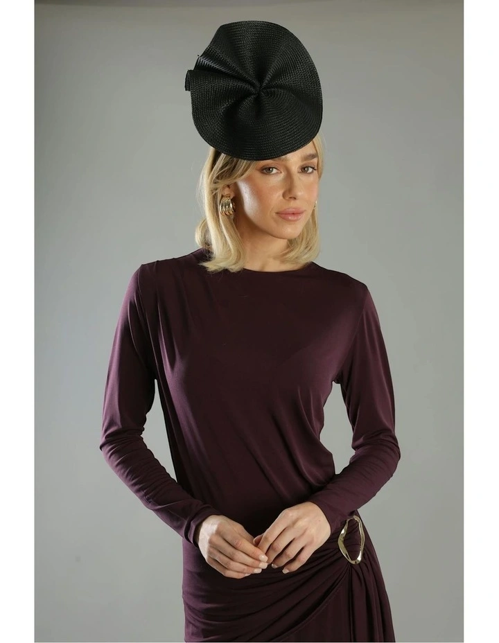 Zaria Fascinator in Black image 6