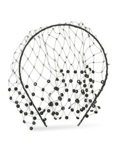 Reva Veil Headpiece in Black