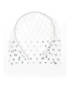 Reva Veil Headpiece in White