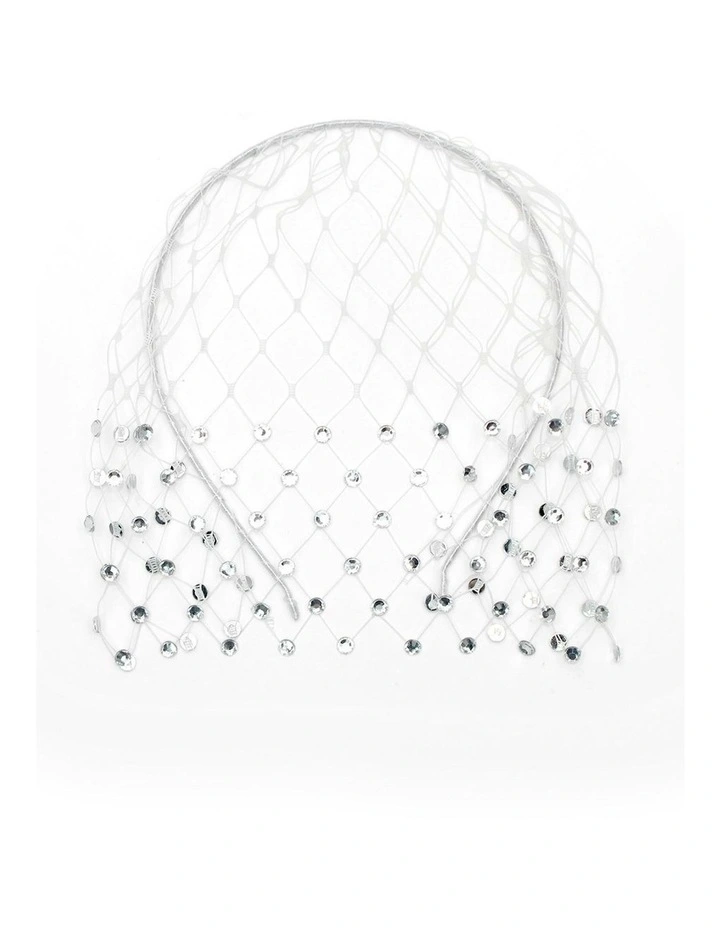 Reva Veil Headpiece in White image 1