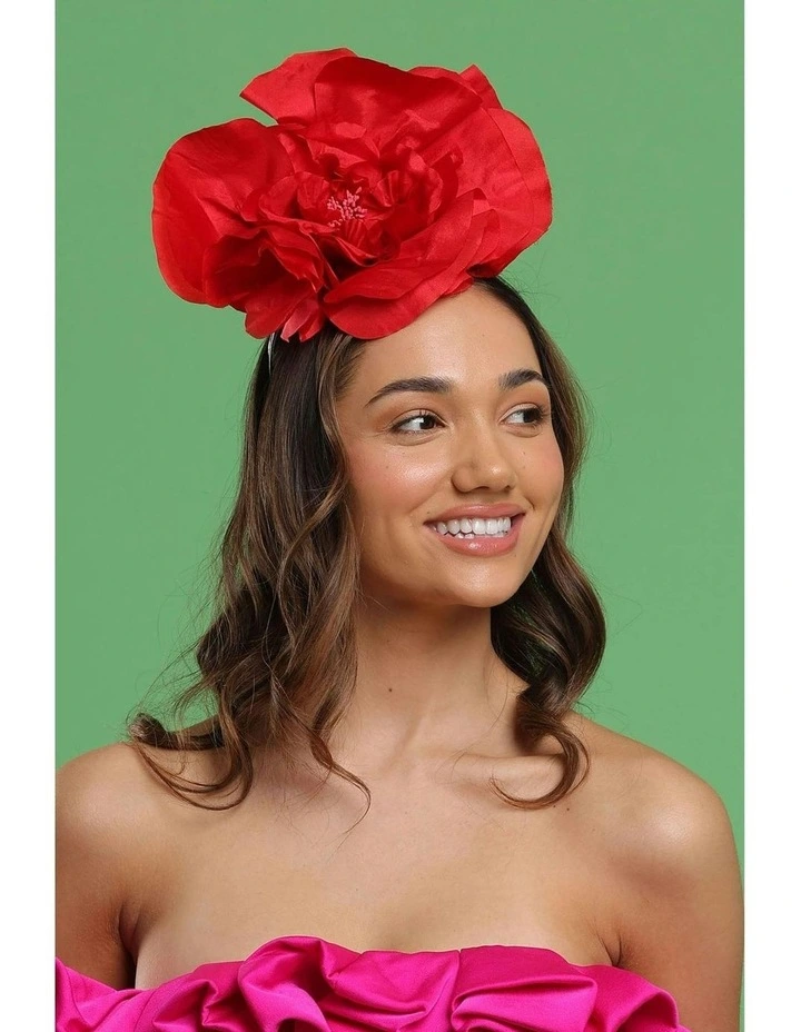 Cindy Fascinator in Red image 2