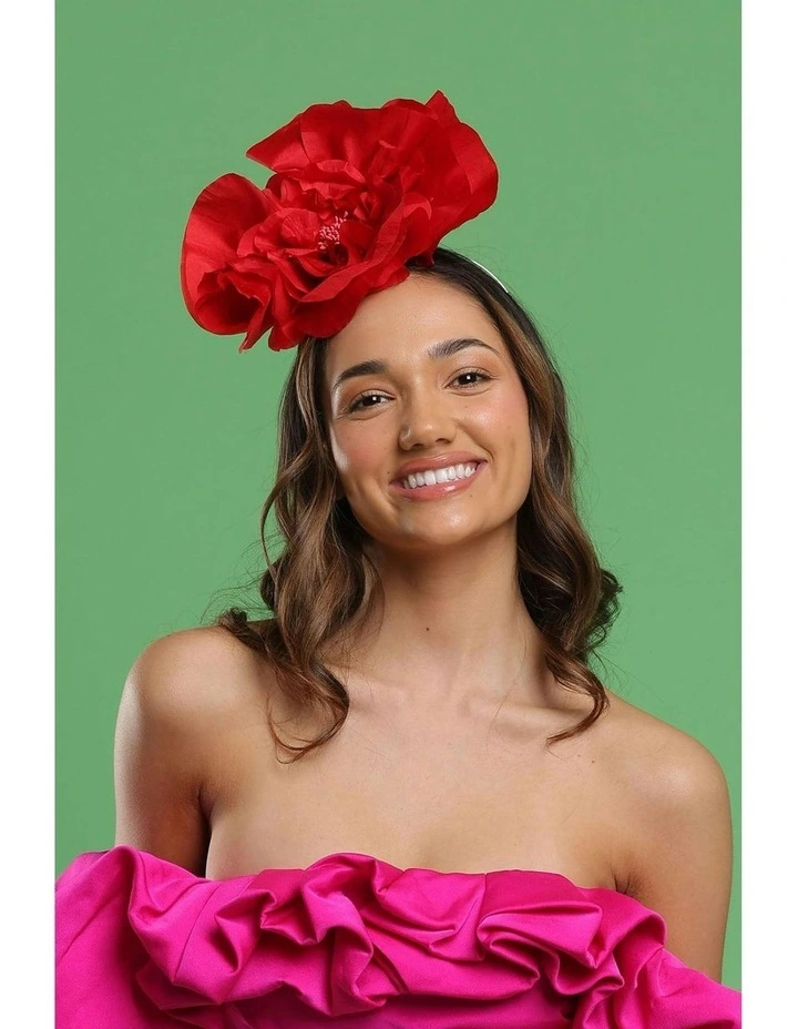 Cindy Fascinator in Red image 3