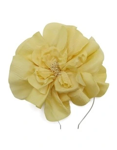 Cindy Fascinator in Yellow