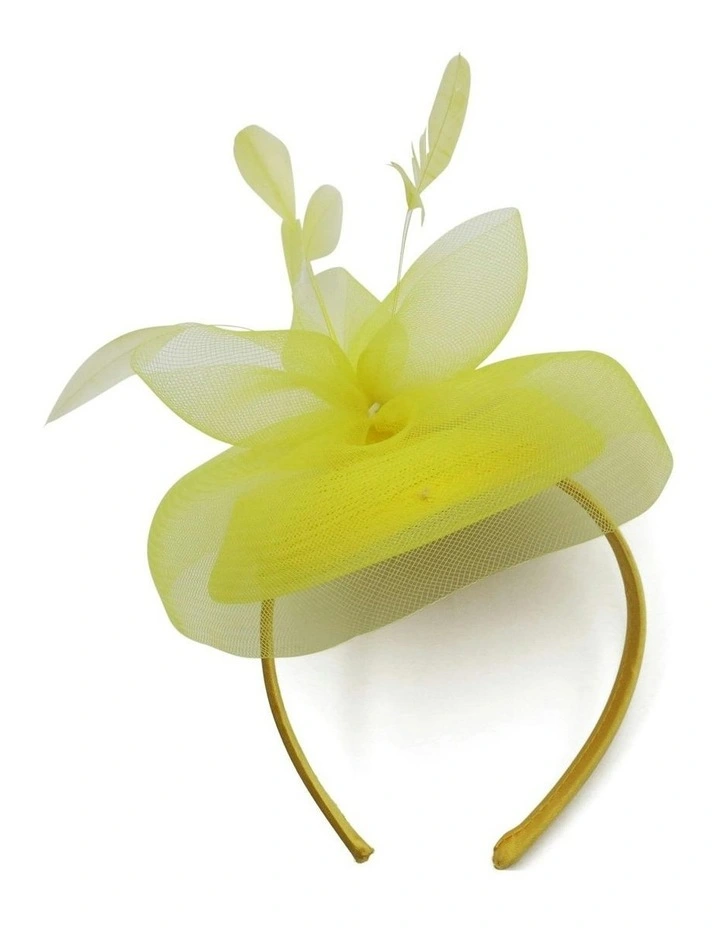 Elisa Fascinator in Yellow image 3