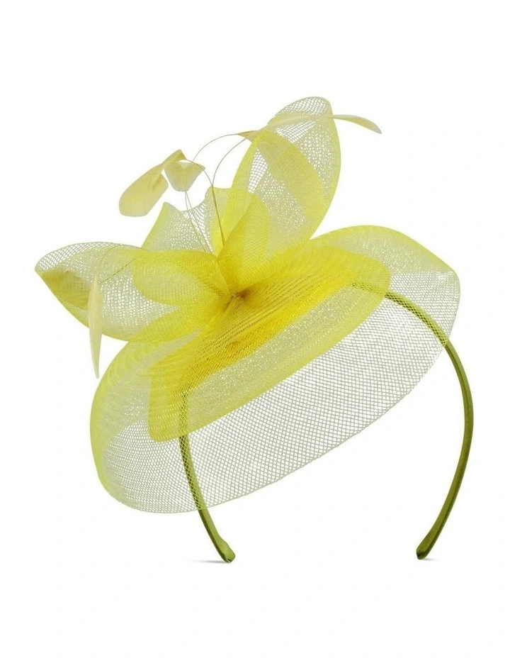 Elisa Fascinator in Yellow image 4