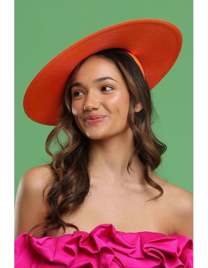Mona Plate Hat in Orange image 1