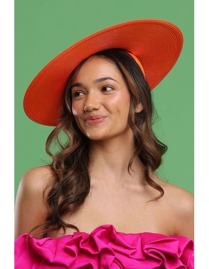 Mona Plate Hat in Orange image 4