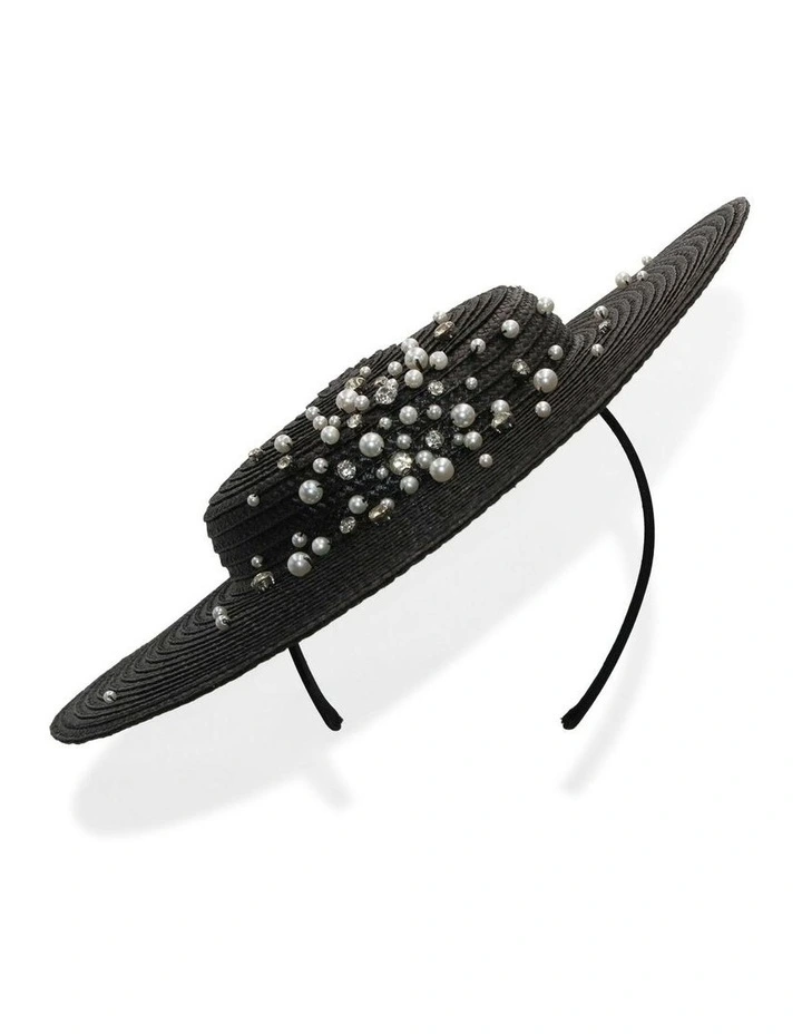 Celia Plate Hat in Black image 1