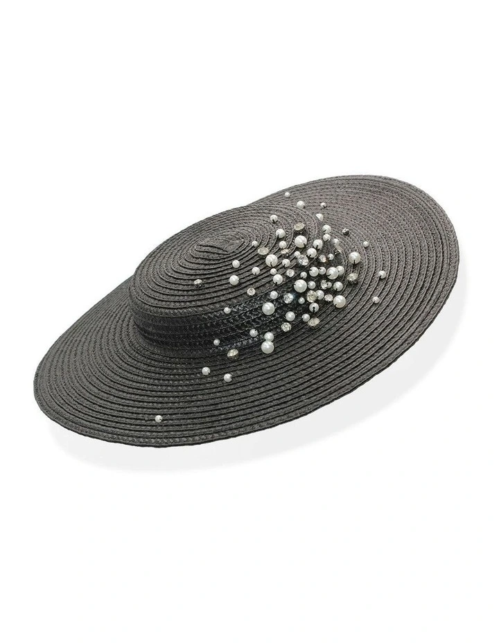 Celia Plate Hat in Black image 3