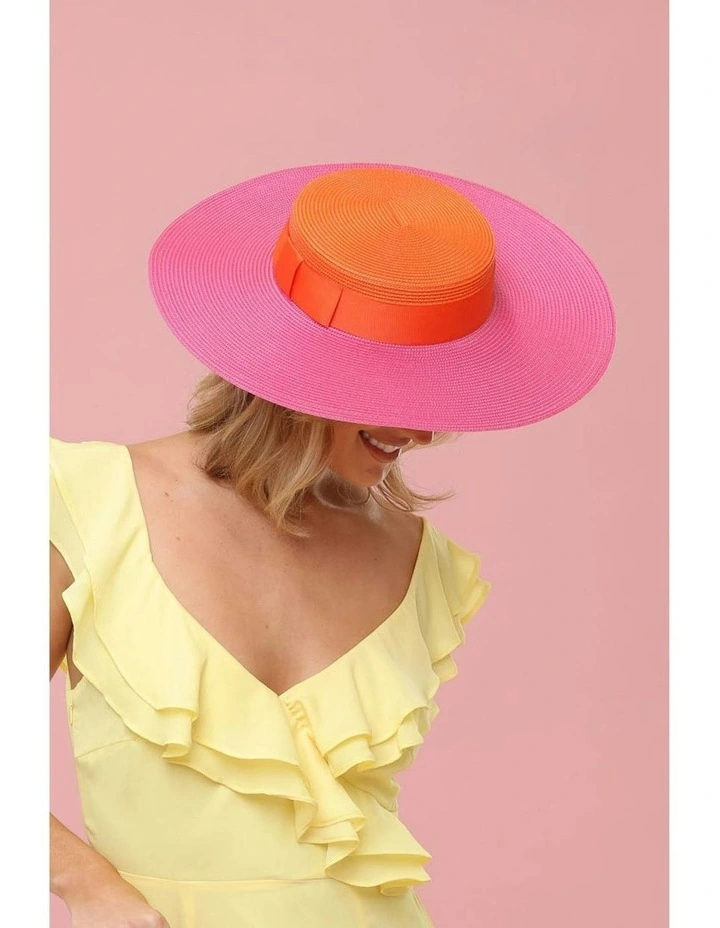 Domino Boater in Pink/Orange image 2