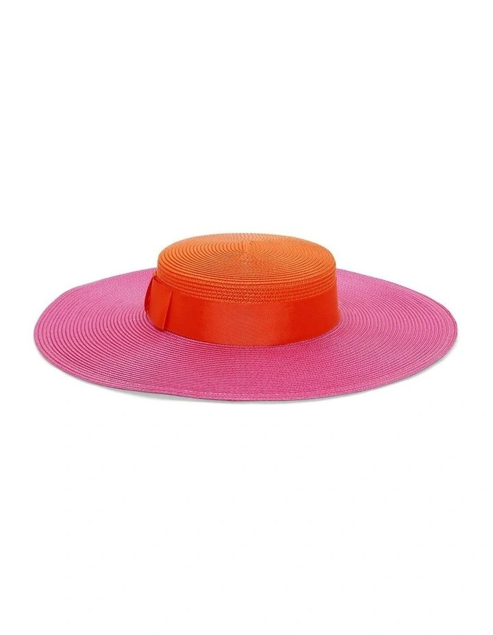 Domino Boater in Pink/Orange image 3