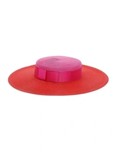 Domino Boater in Red/Pink