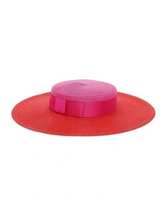 Domino Boater in Red/Pink