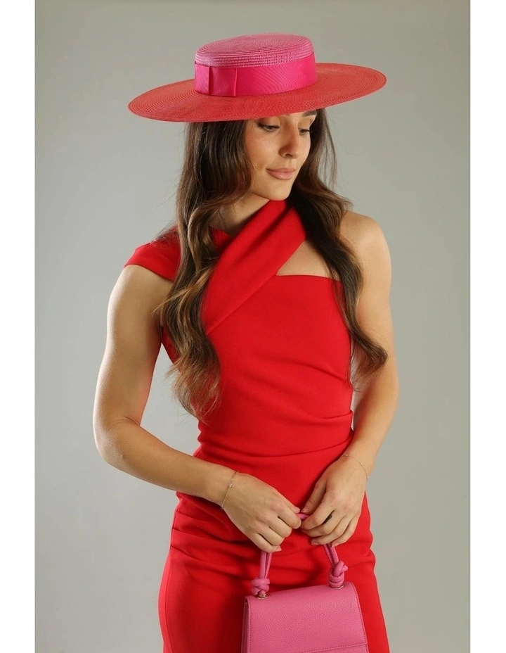 Domino Boater in Red/Pink image 2