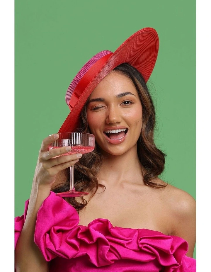 Domino Boater in Red/Pink image 2