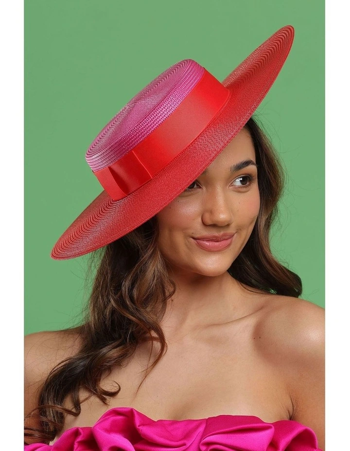 Domino Boater in Red/Pink image 3