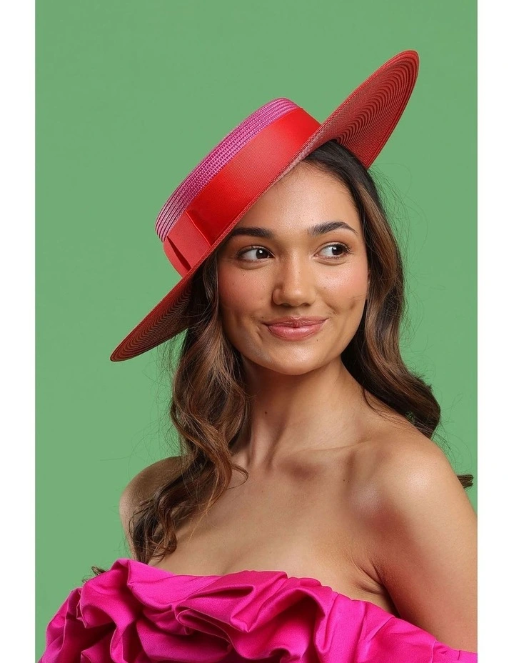 Domino Boater in Red/Pink image 4