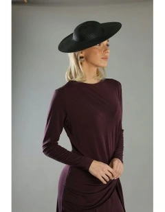 Mini Mona Plate Hat in Black