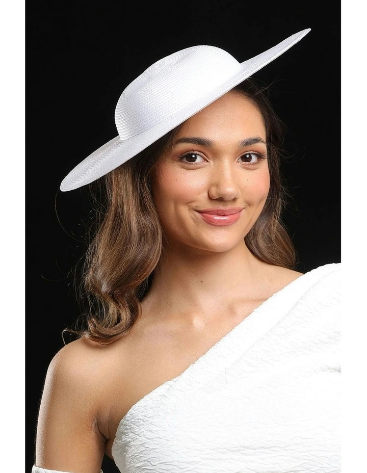 Mini Mona Plate Hat in White image 5