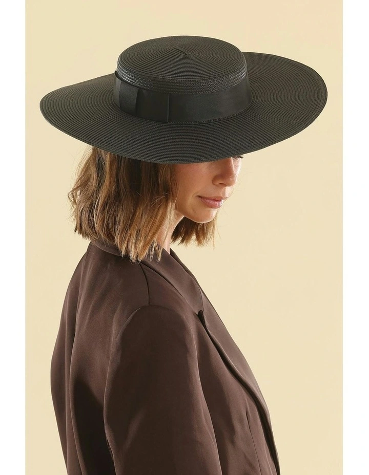 Macy Boater in Black image 3