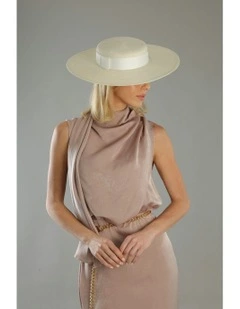 Macy Boater in Cream