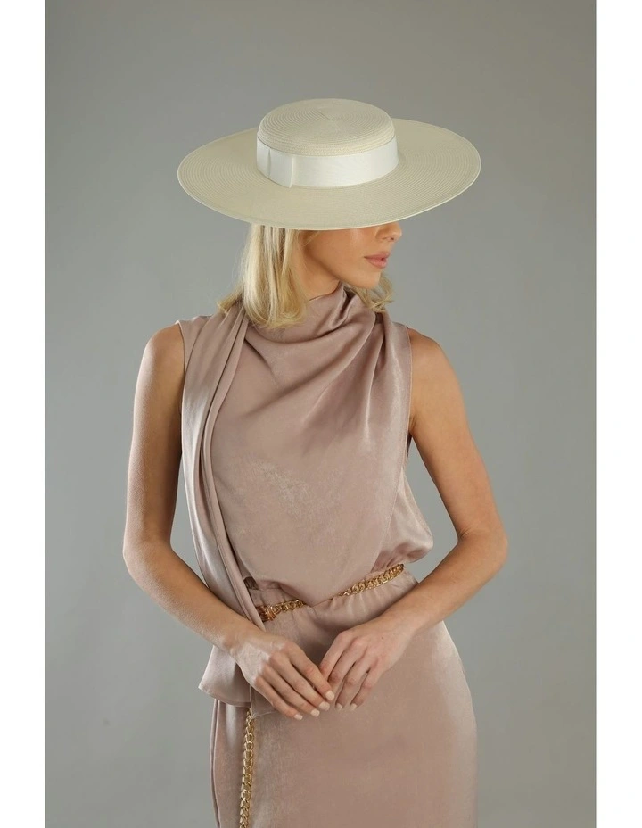 Macy Boater in Cream image 1