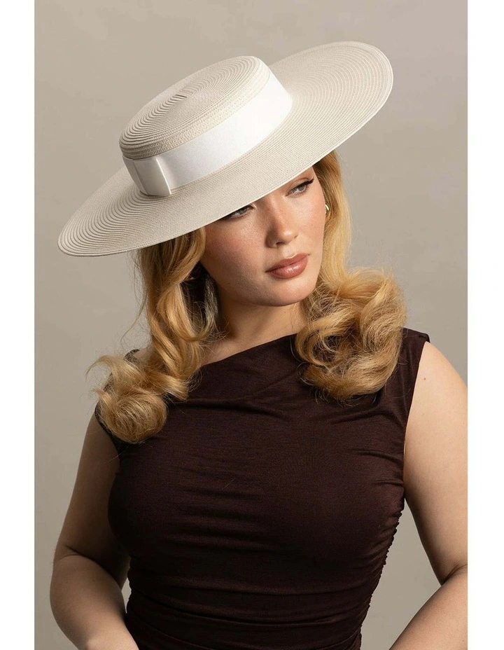 Macy Boater in Cream image 1