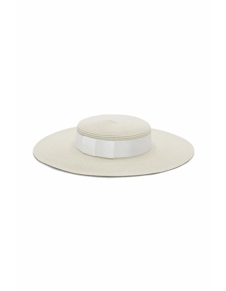 Macy Boater in Cream image 3