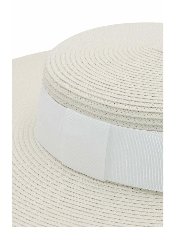 Macy Boater in Cream image 7