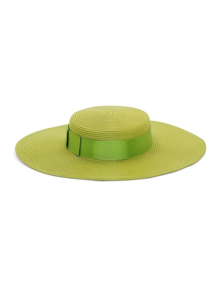 Macy Boater in Lime Green image 2