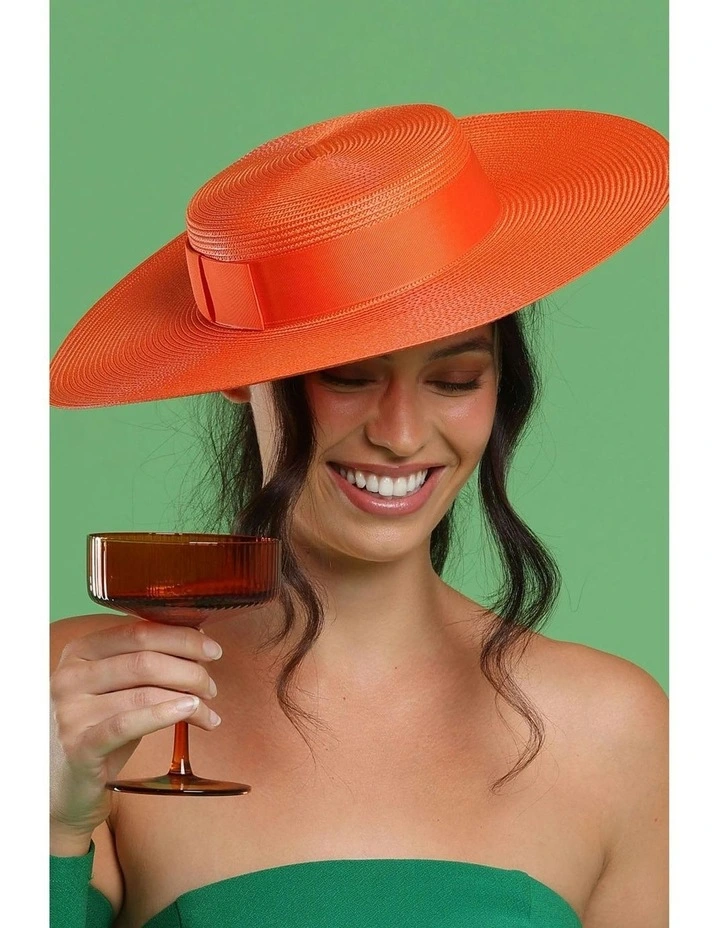 Macy Boater in Orange image 5