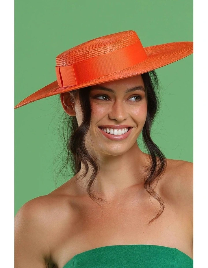 Macy Boater in Orange image 7
