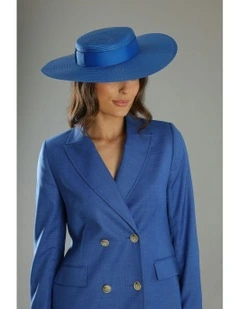 Macy Boater in Royal Blue