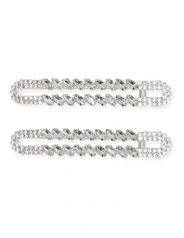 Anastasia Hair Clip Set in Silver