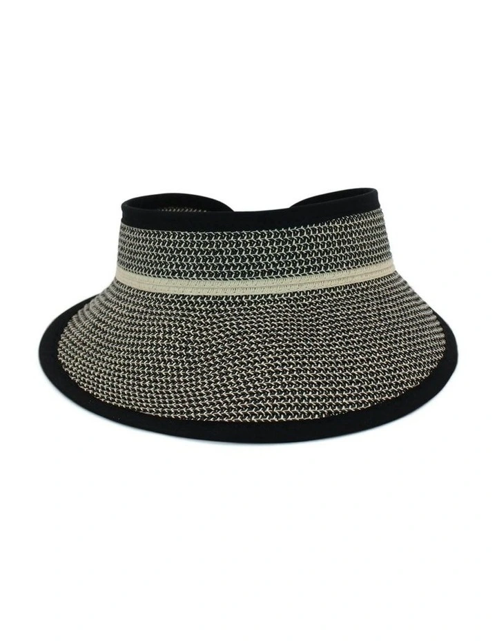 Amina Visor Hat in Black Mix image 3