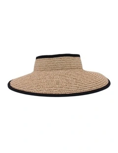 Tabitha Visor Hat in Natural/Black