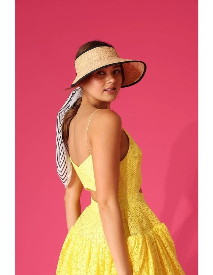 Tabitha Visor Hat in Natural/Black image 2